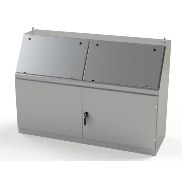 Saginaw Control & Engineering 3 Point Latch with Padlock/Keylock Handle Electrical Enclosures, 50 in H, 23 in D, 72 in W SCE-1472BD - main